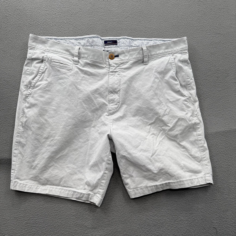 Johnnie-O Shorts Mens 38 White Chino Stretch‎ 9 Inseam Casual Cotton Summer